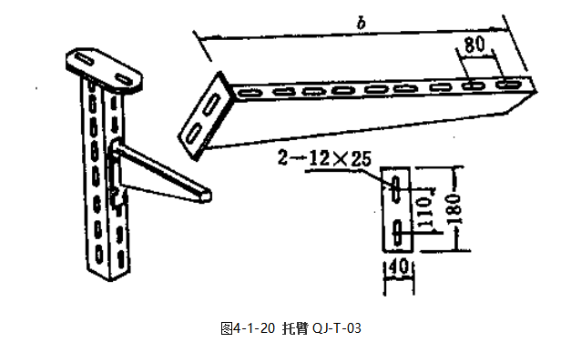 電纜橋架托臂結(jié)構(gòu)和規(guī)格(圖4) 電纜橋架托臂結(jié)構(gòu)和規(guī)格(圖4)